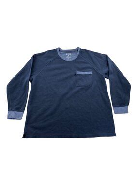 Duluth Trading Co. Mens T-Shirt 2XL Navy Blue Long Sleeve Crewneck Casual Top